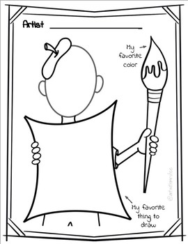 Im an artist portrait coloring page by art with mrs fee tpt