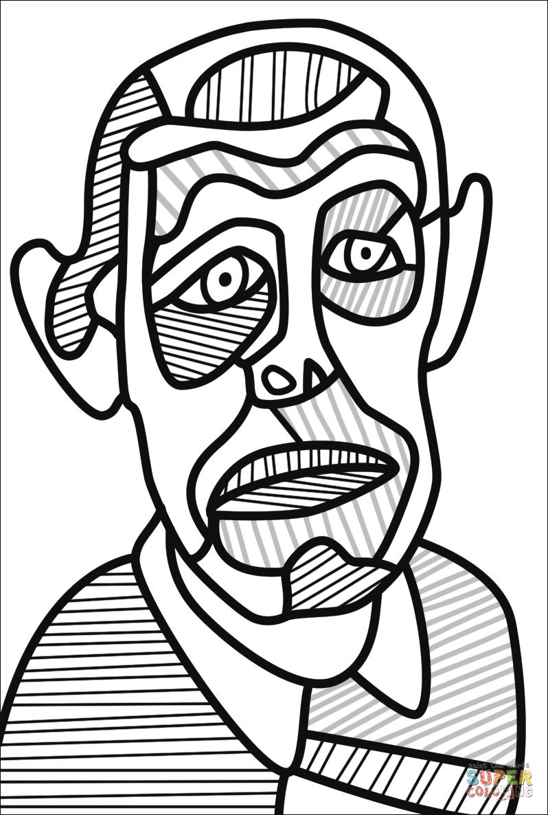 Jean dubuffet self portrait coloring page free printable coloring pages