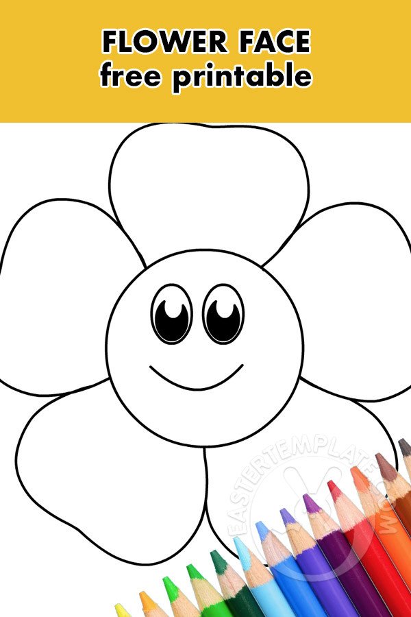 Flower face coloring page
