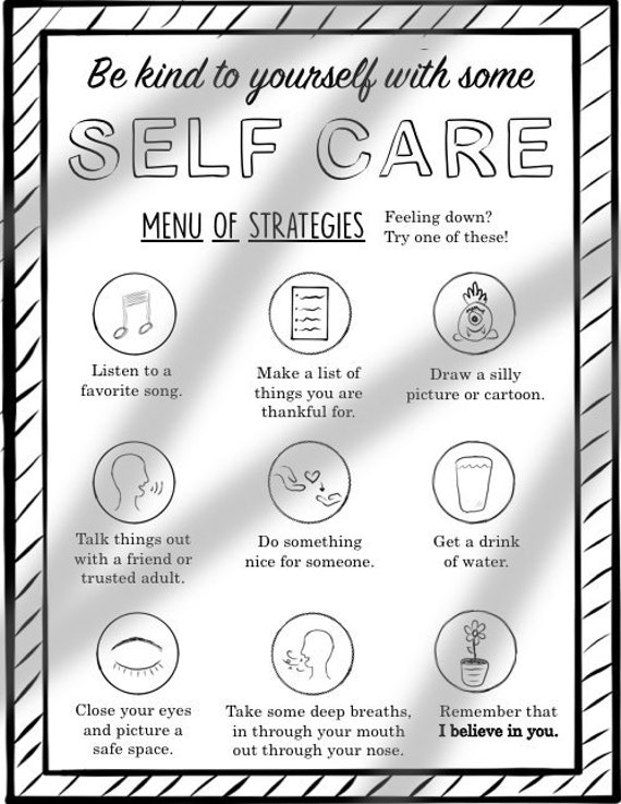 End of school year coloring page self care for kids guidance coloring printable counselor pdf instant download summer worksheet