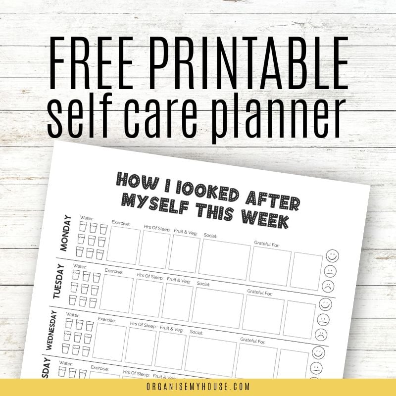 Free printable self care planner