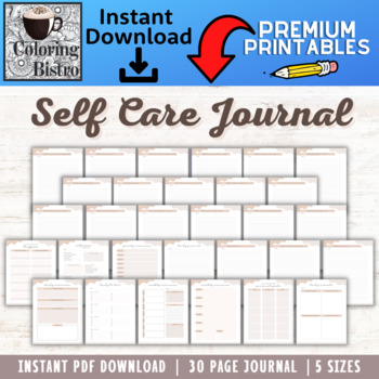Self care tracker self care journal and checklist prompted printable pdf