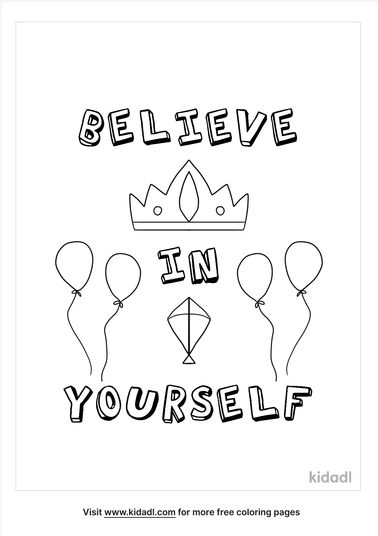 Free self esteem coloring page coloring page printables