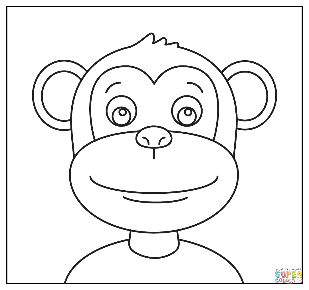Cartoon monkey selfie coloring page free printable coloring pages