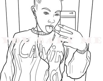 Selfie coloring page black girl coloring page african american coloring sheet