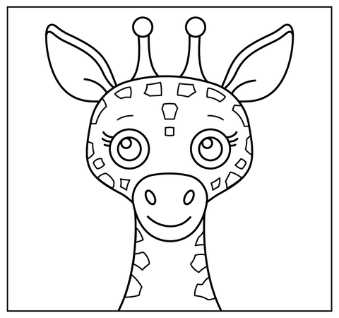 Cartoon giraffe selfie coloring page free printable coloring pages