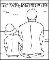 Selfie coloring page for fathers day