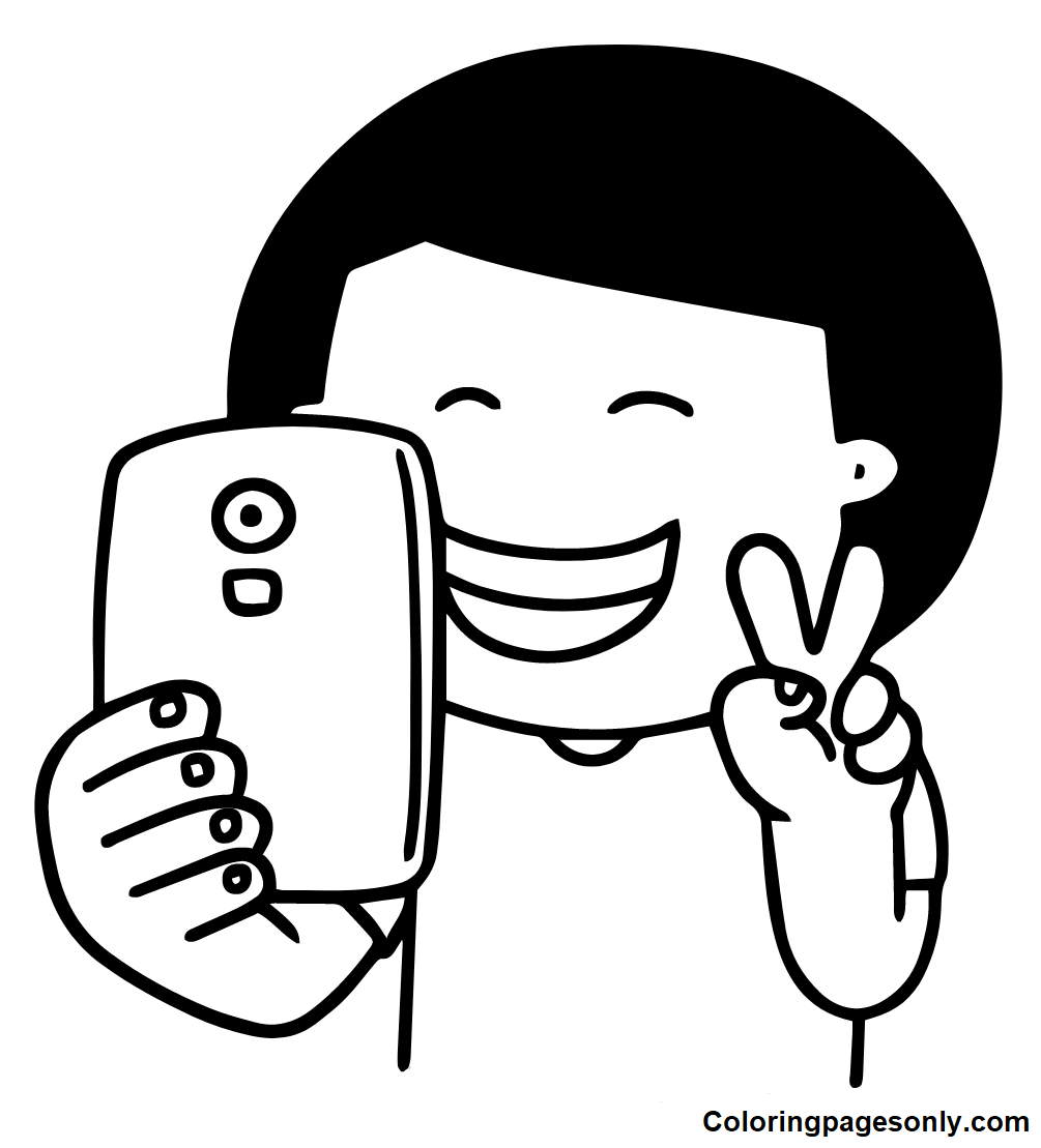 Selfie coloring pages printable for free download