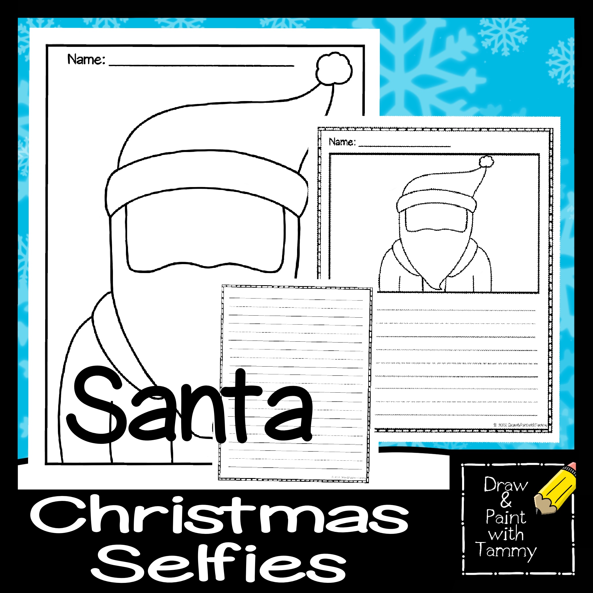 Christmas selfies finish the drawing with draw and write pages printable made by teachers