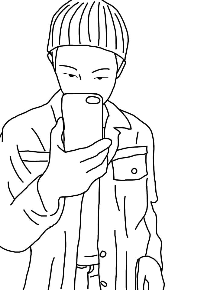 Bts selfie coloring page