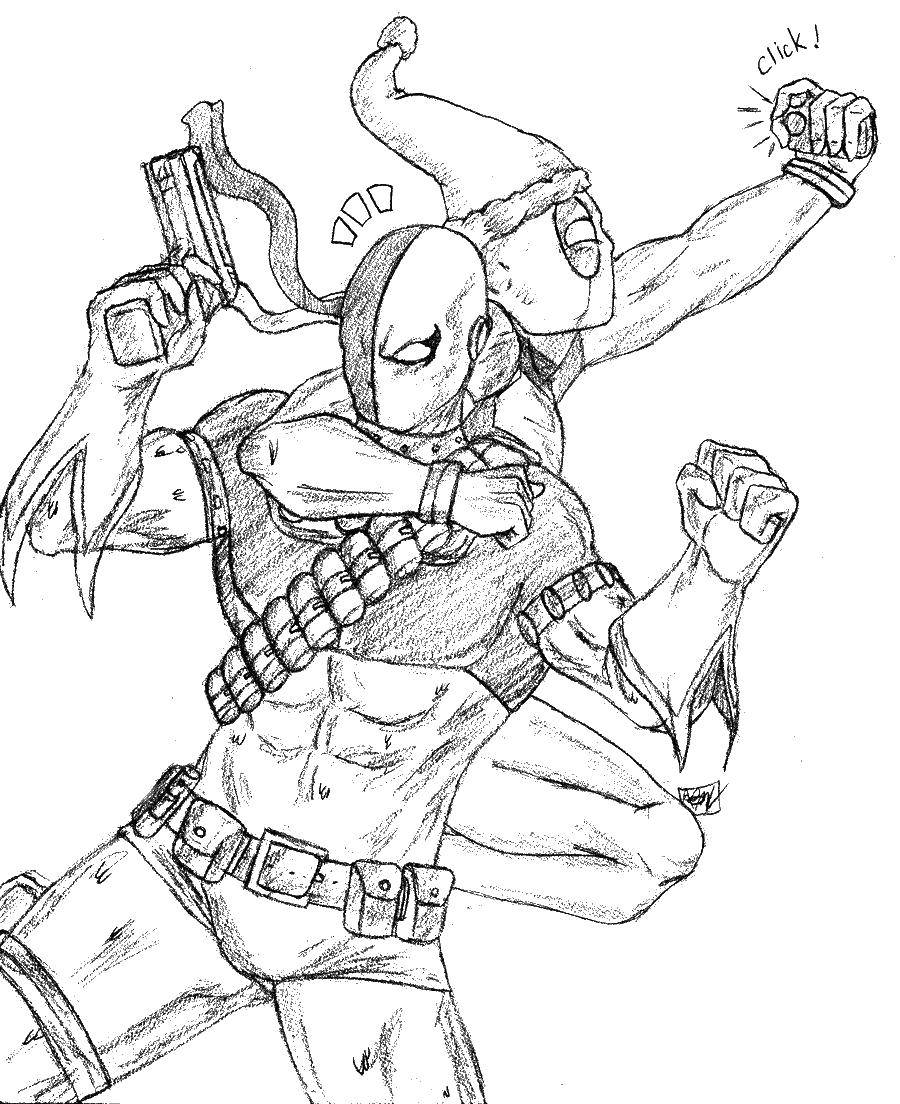 Online coloring pages coloring page deadpool selfie superheroes download print coloring page