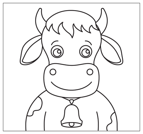 Cartoon cow selfie coloring page free printable coloring pages