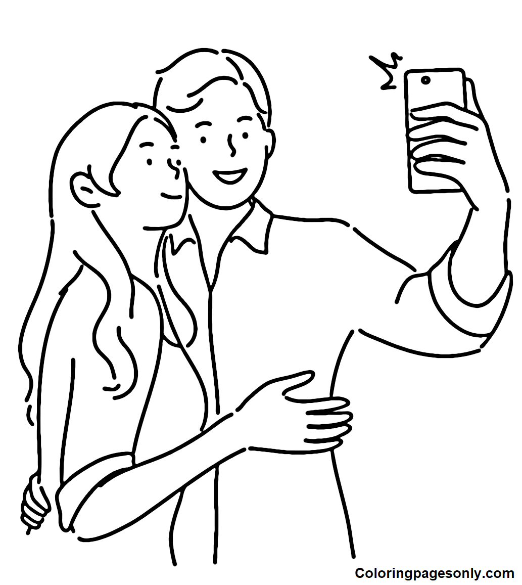 Selfie coloring pages printable for free download