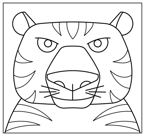 Cartoon tiger selfie coloring page free printable coloring pages