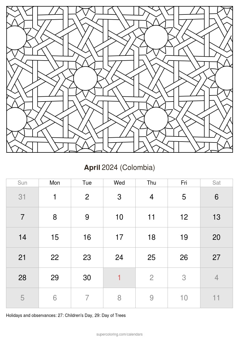 April calendar