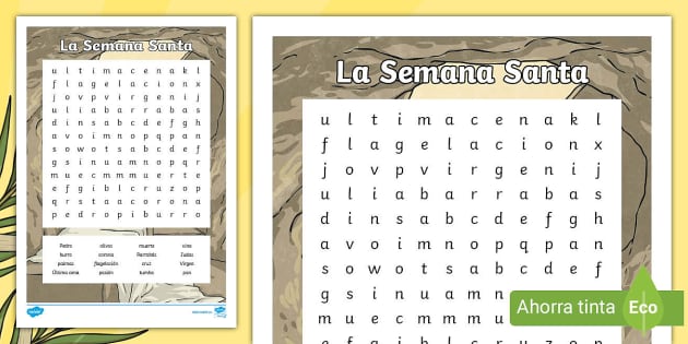 Sopa de letras semana santa teacher made