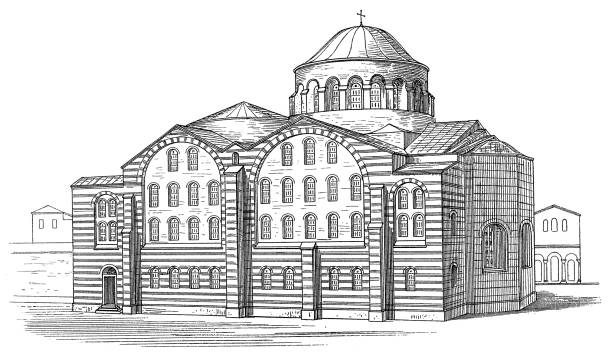 Vetores de a igreja de hagia irene e mais imagens de igreja