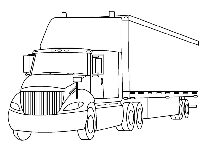 Large american truck coloring page