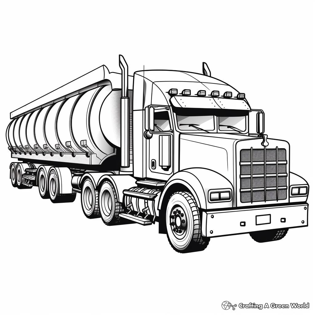 Semi truck trailer coloring pages