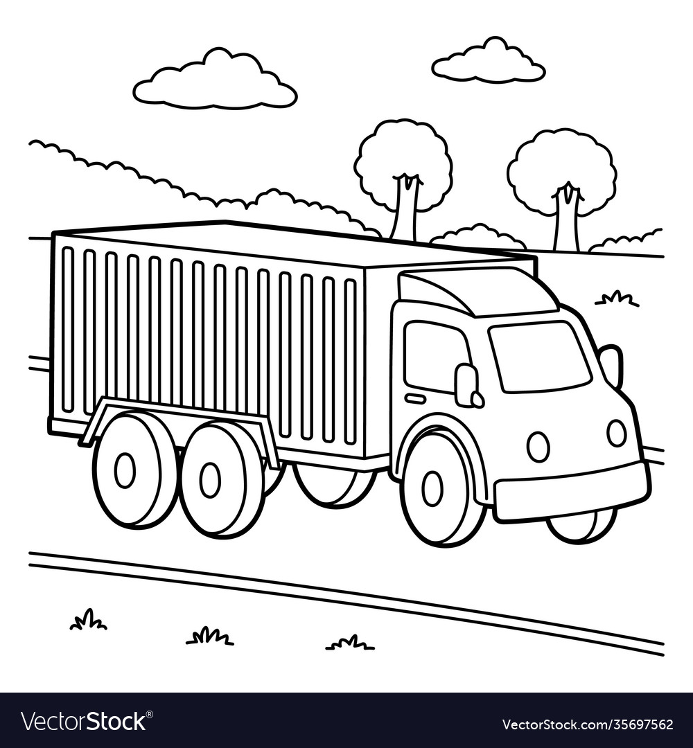 Truck coloring page royalty free vector image