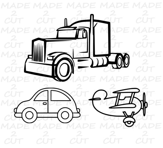 Semi truck svg wheeler design car svg airplane svg silhouette studio design