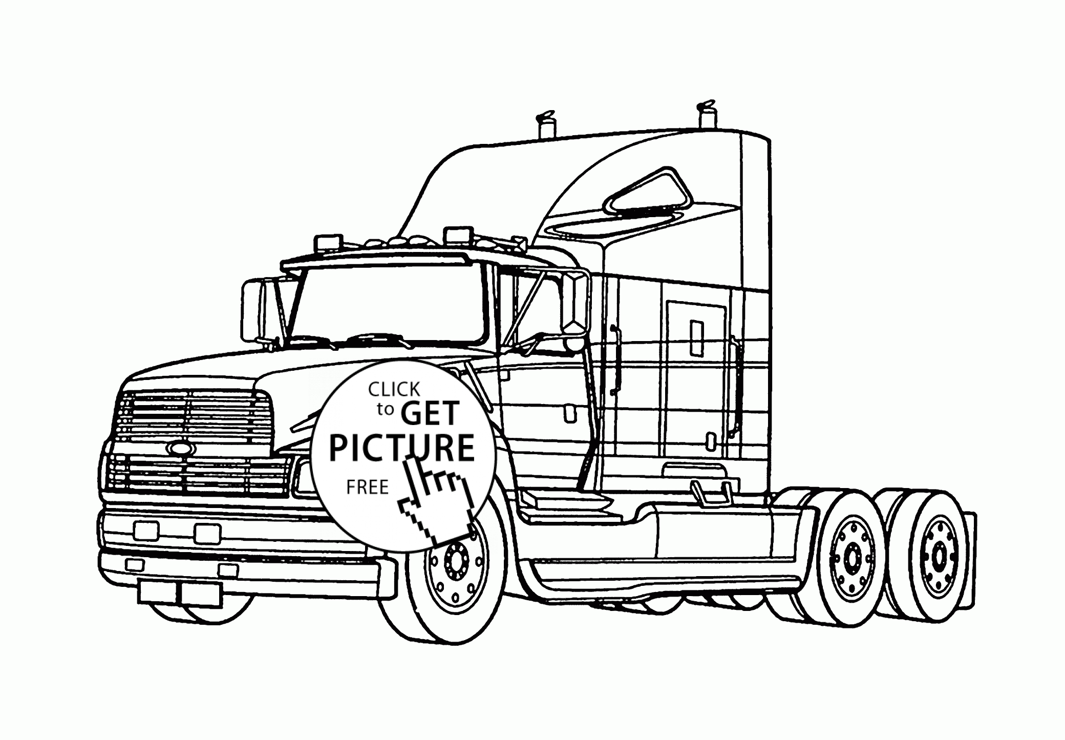 Semi truck coloring page for kids transportation coloring pages printables free