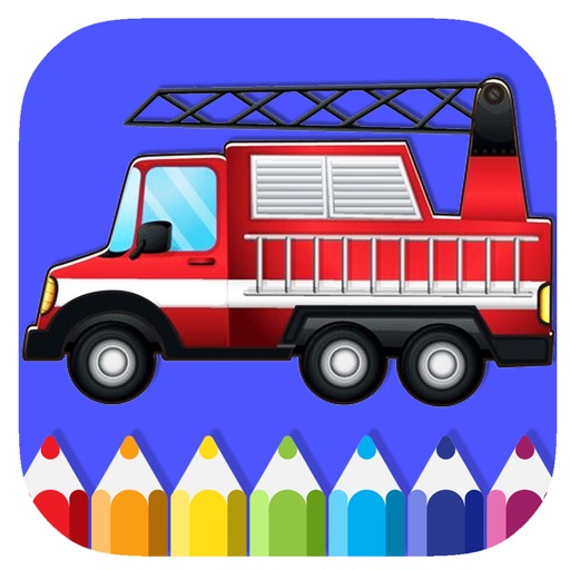 Draw fire truck coloring book game for kids by lune sumnoi