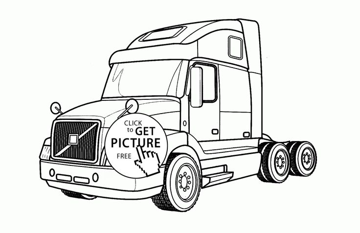 Semi truck volvo coloring page for kids transportation coloring pages printables free