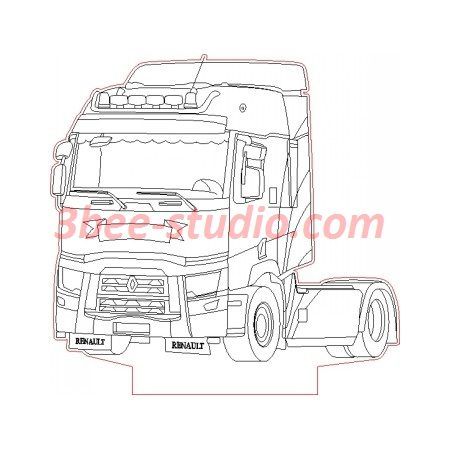 Renault t truck d illusion lamp plan vector file