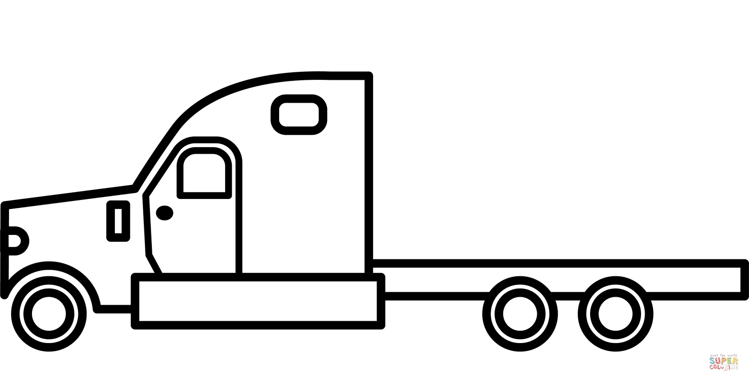 Semi truck coloring page free printable coloring pages