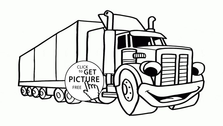 Cartoon semi truck coloring page for preschoolers transportation coloring pages printables free