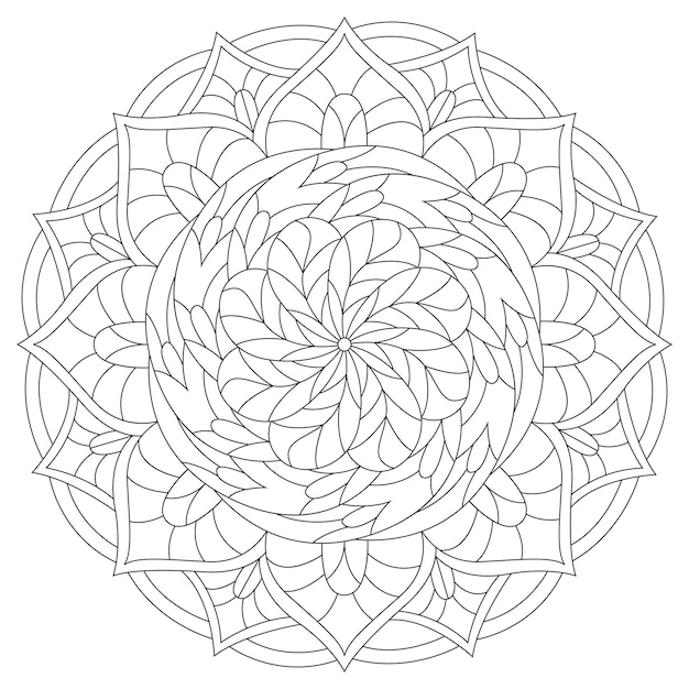 Premium vector sacred geometry mandala coloring page for adults abstract mystical signs vector illustration