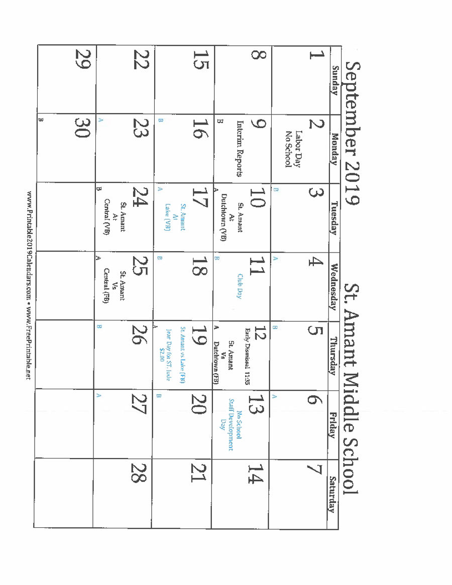 Sams september calendar
