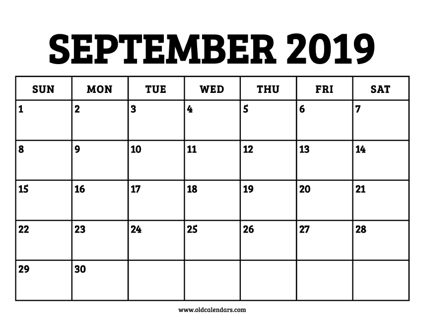 Calendar september â printable old calendars