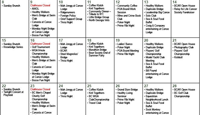 Events calendar september â inside the gates
