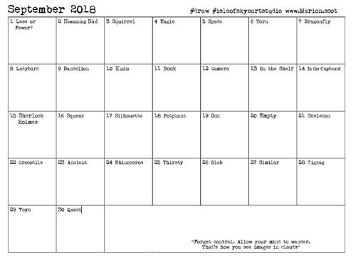Heres septembers word prompt sheet â boddy