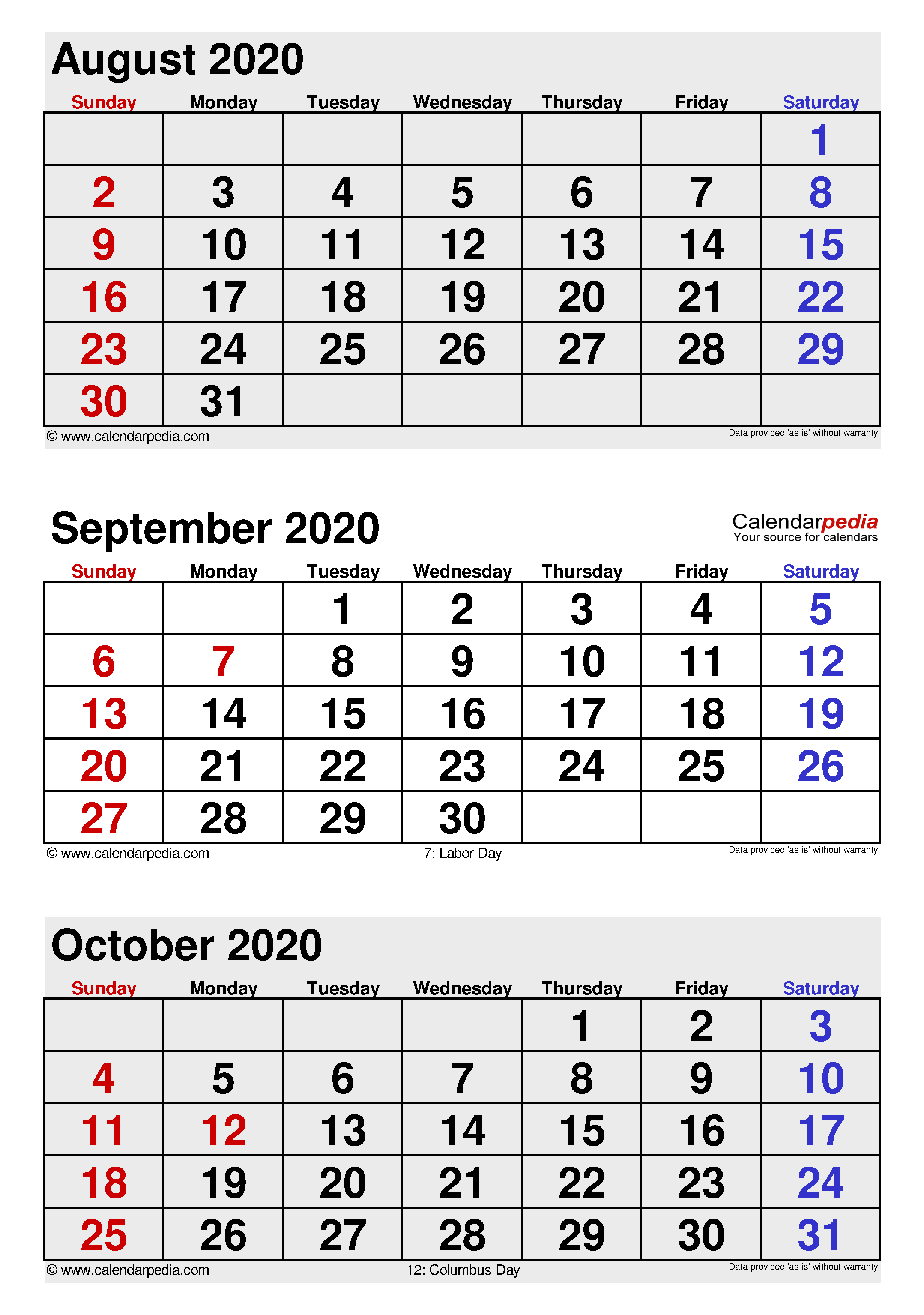 September calendar templates for word excel and pdf