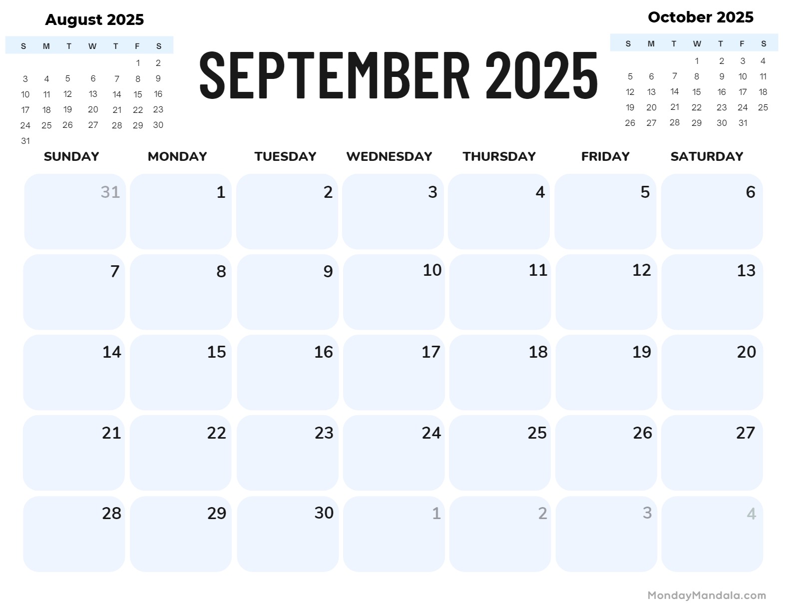 September calendar free pdf printables