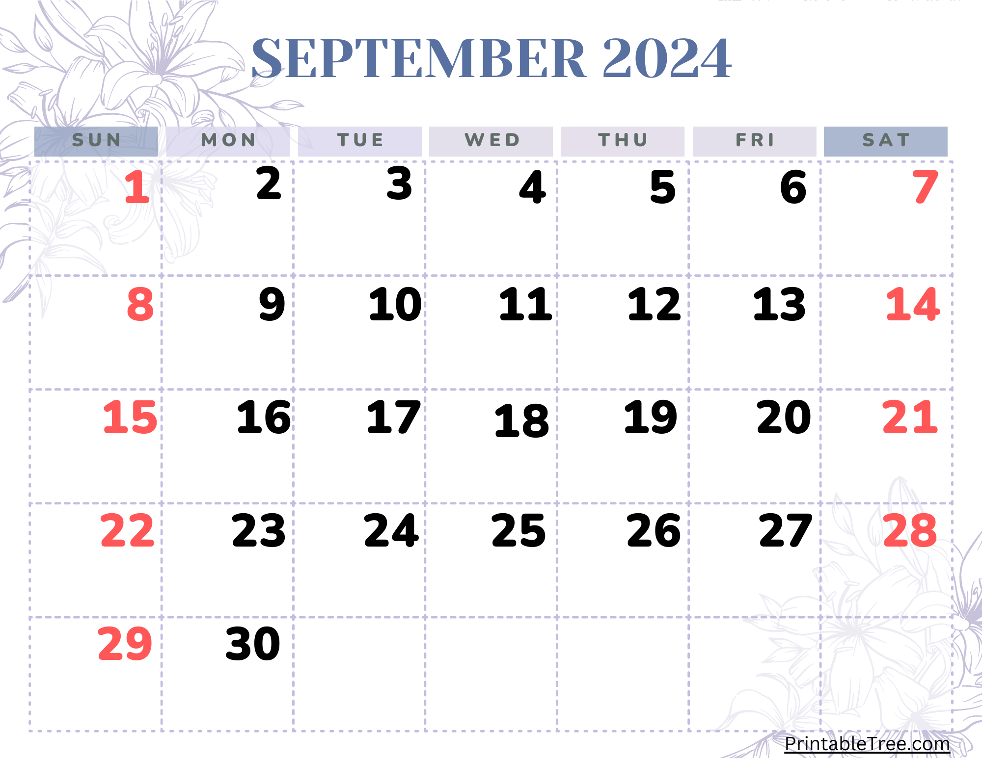 September calendar printable pdf with holidays