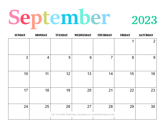 Free printable calendars in awesome colors