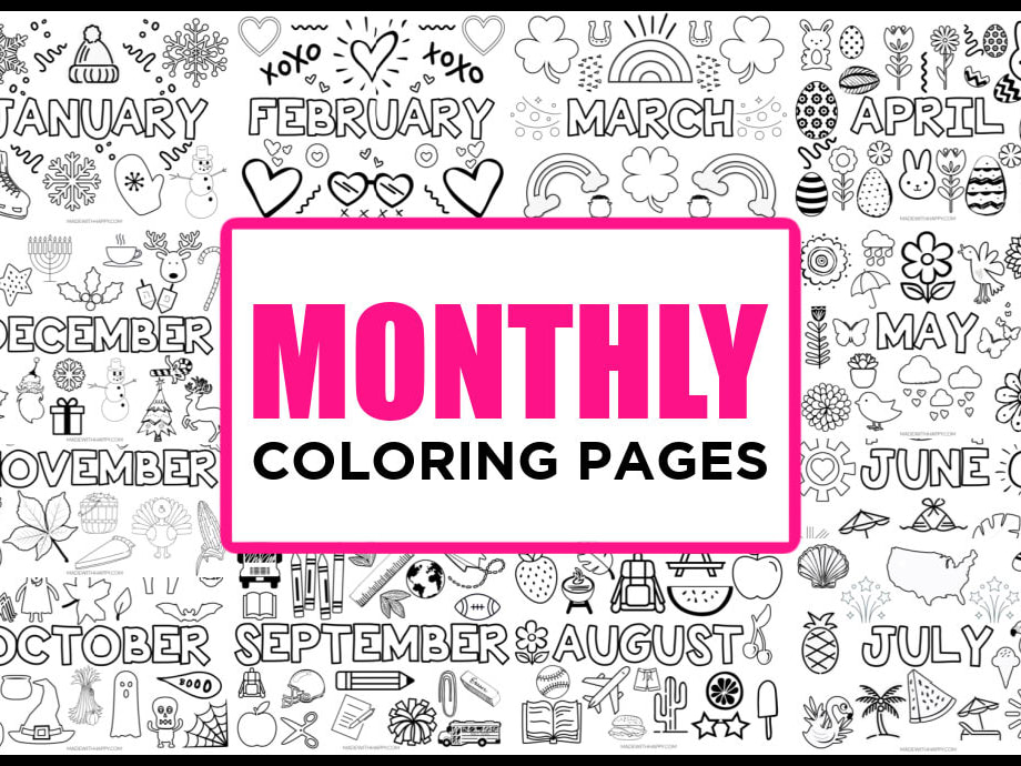 Months of the year coloring pages