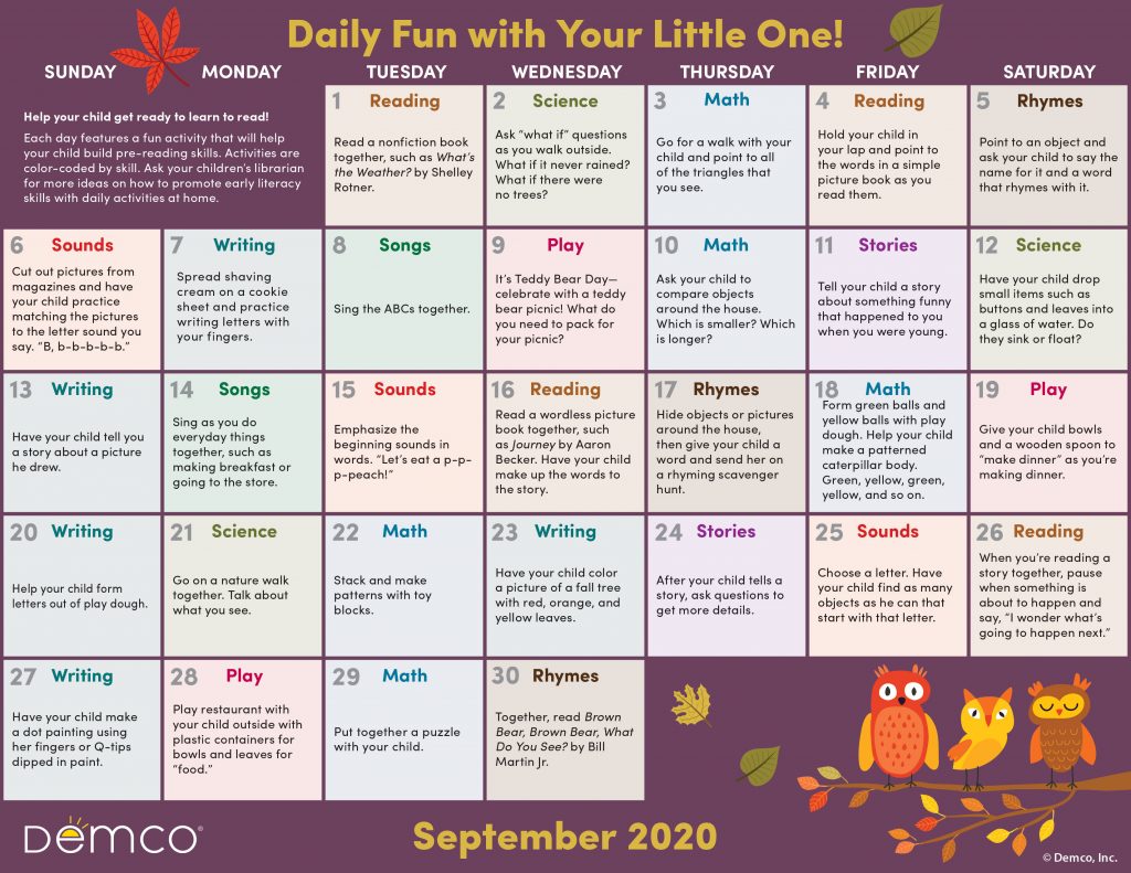 Activity calendar archives