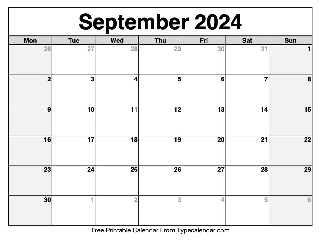 Free printable september calendars