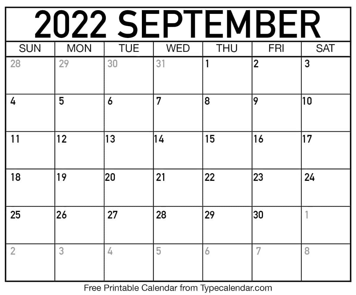 September calendar x