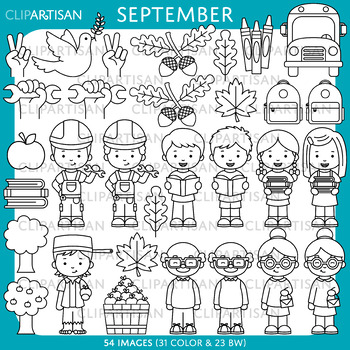 September clip art by clipartisan tpt