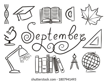 September coloring pages kids stock vector royalty free