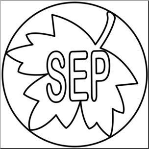 Clip art month icon september bw i