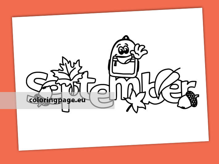 September text coloring page coloring page