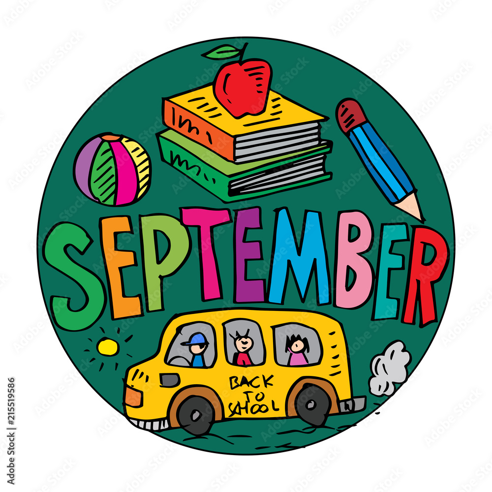Color example september coloring pages for kids illustration