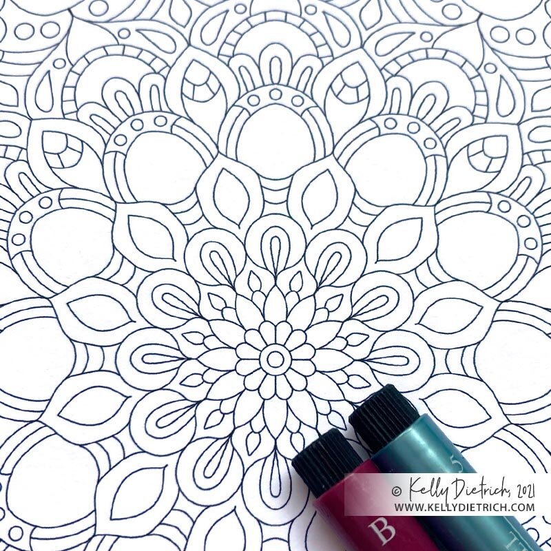 September mandala coloring page â kelly dietrich mandala art